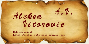 Aleksa Vitorović vizit kartica